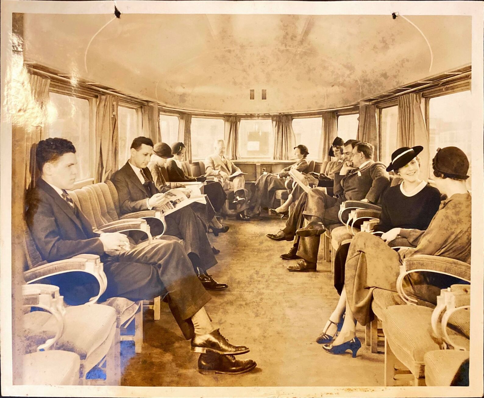 Archive photo inside the Charlestown train car in its prime